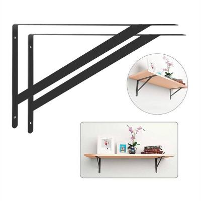 Steel Power Coating Triangle Brackets Black Floating Shelf Support Steel Wall Brackets